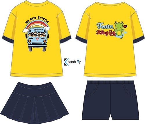 Bộ Quần Áo Đồng Phục Học Sinh Cấp 1 Mã 01